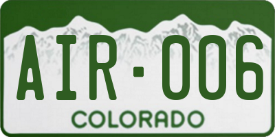 CO license plate AIR006