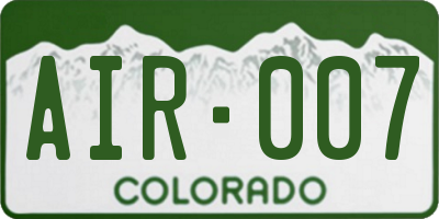 CO license plate AIR007