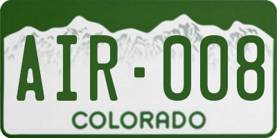 CO license plate AIR008