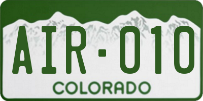 CO license plate AIR010