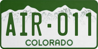 CO license plate AIR011