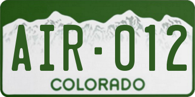 CO license plate AIR012