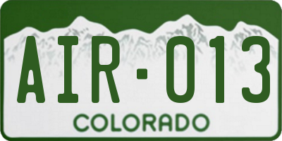 CO license plate AIR013