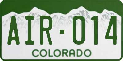 CO license plate AIR014