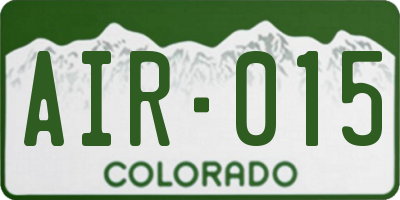 CO license plate AIR015