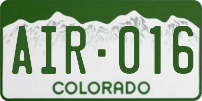 CO license plate AIR016