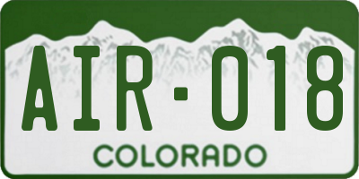 CO license plate AIR018