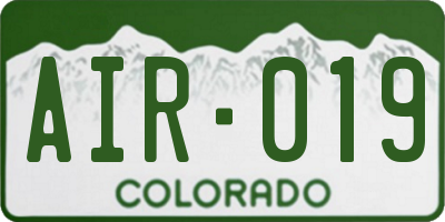 CO license plate AIR019