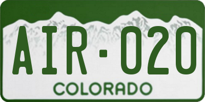 CO license plate AIR020