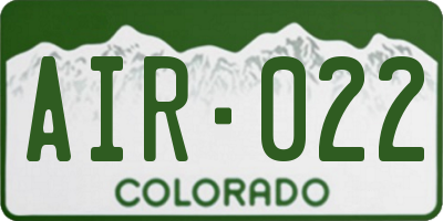 CO license plate AIR022