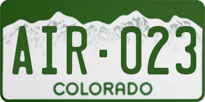 CO license plate AIR023