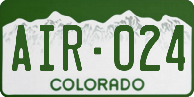 CO license plate AIR024