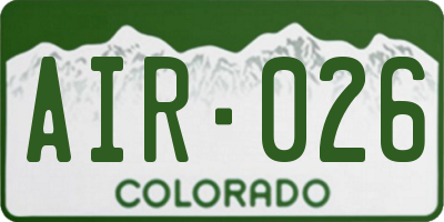 CO license plate AIR026