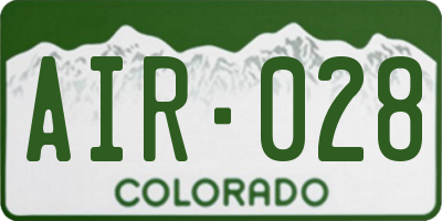 CO license plate AIR028