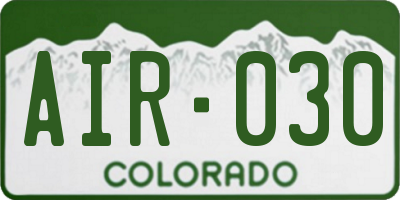 CO license plate AIR030