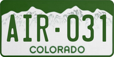 CO license plate AIR031