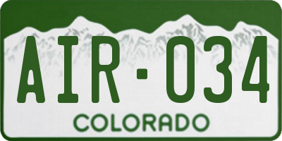 CO license plate AIR034