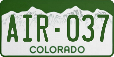 CO license plate AIR037