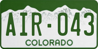 CO license plate AIR043