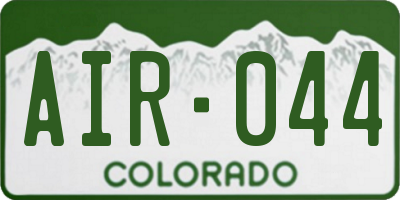 CO license plate AIR044