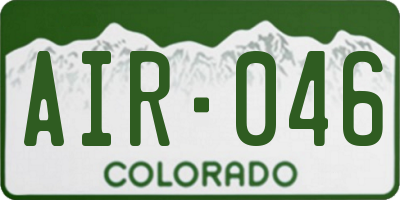 CO license plate AIR046