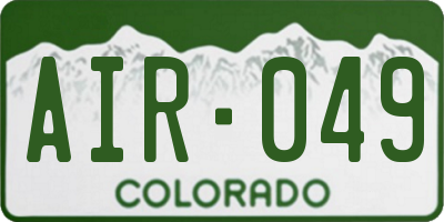 CO license plate AIR049