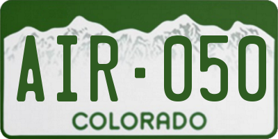 CO license plate AIR050