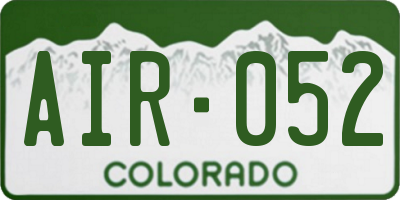 CO license plate AIR052