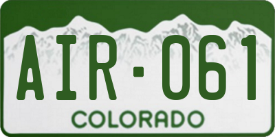 CO license plate AIR061