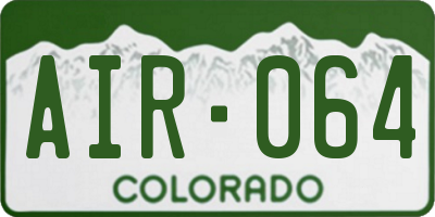 CO license plate AIR064