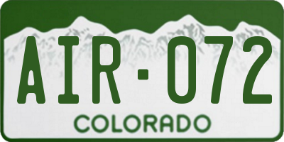 CO license plate AIR072