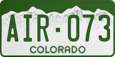 CO license plate AIR073