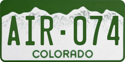 CO license plate AIR074