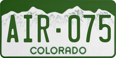 CO license plate AIR075