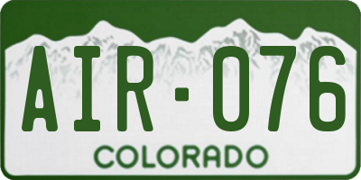 CO license plate AIR076