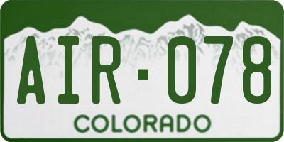 CO license plate AIR078