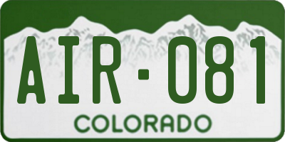 CO license plate AIR081
