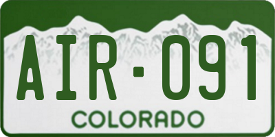 CO license plate AIR091
