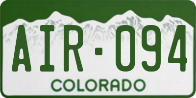 CO license plate AIR094