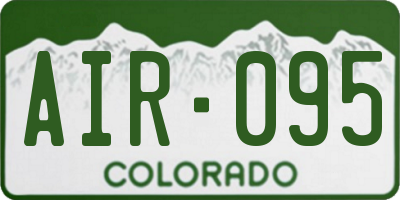 CO license plate AIR095