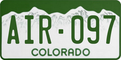 CO license plate AIR097