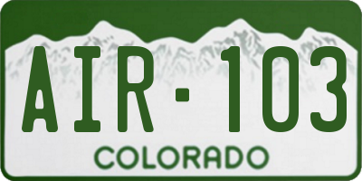 CO license plate AIR103