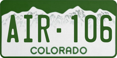 CO license plate AIR106