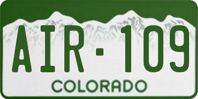 CO license plate AIR109