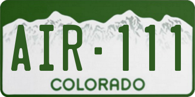CO license plate AIR111