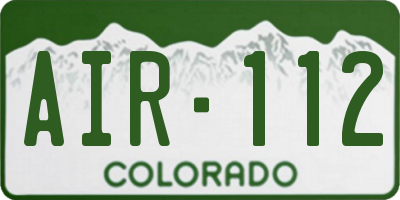 CO license plate AIR112