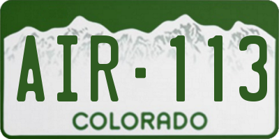 CO license plate AIR113