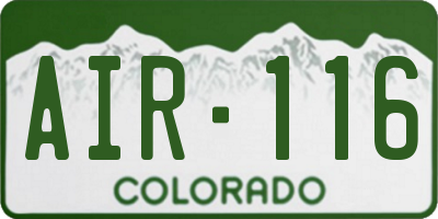 CO license plate AIR116