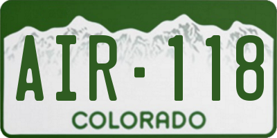 CO license plate AIR118