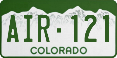 CO license plate AIR121
